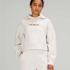 Lululemon Get Centered crop hoodie in Opal White.